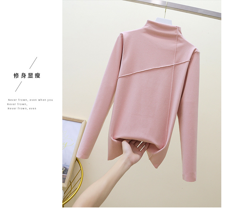 Thermal Clothes Women's Autumn and Winter plus Size Turtleneck Bottoming Shirt Long Sleeves Outerwear Tshirt Women