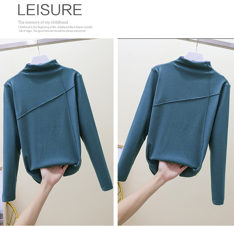 Thermal Clothes Women's Autumn and Winter plus Size Turtleneck Bottoming Shirt Long Sleeves Outerwear Tshirt Women