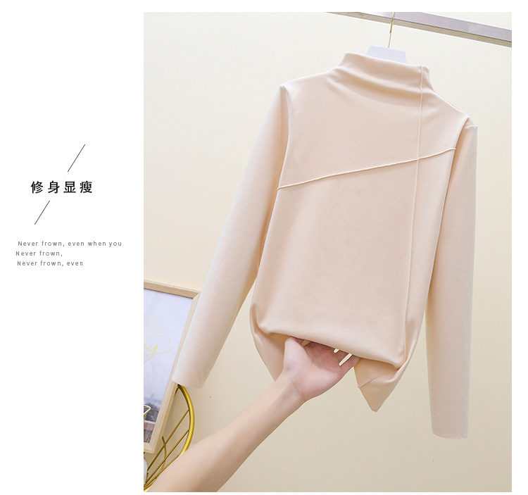 Thermal Clothes Women's Autumn and Winter plus Size Turtleneck Bottoming Shirt Long Sleeves Outerwear Tshirt Women