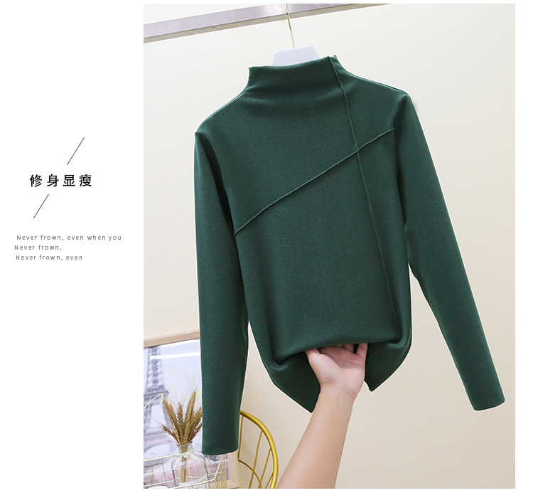 Thermal Clothes Women's Autumn and Winter plus Size Turtleneck Bottoming Shirt Long Sleeves Outerwear Tshirt Women