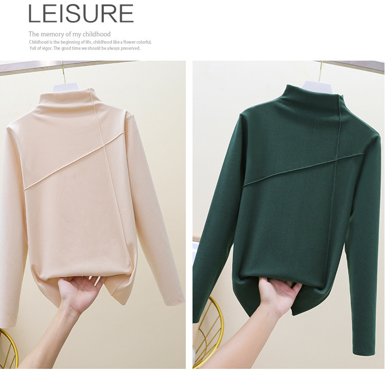 Thermal Clothes Women's Autumn and Winter plus Size Turtleneck Bottoming Shirt Long Sleeves Outerwear Tshirt Women