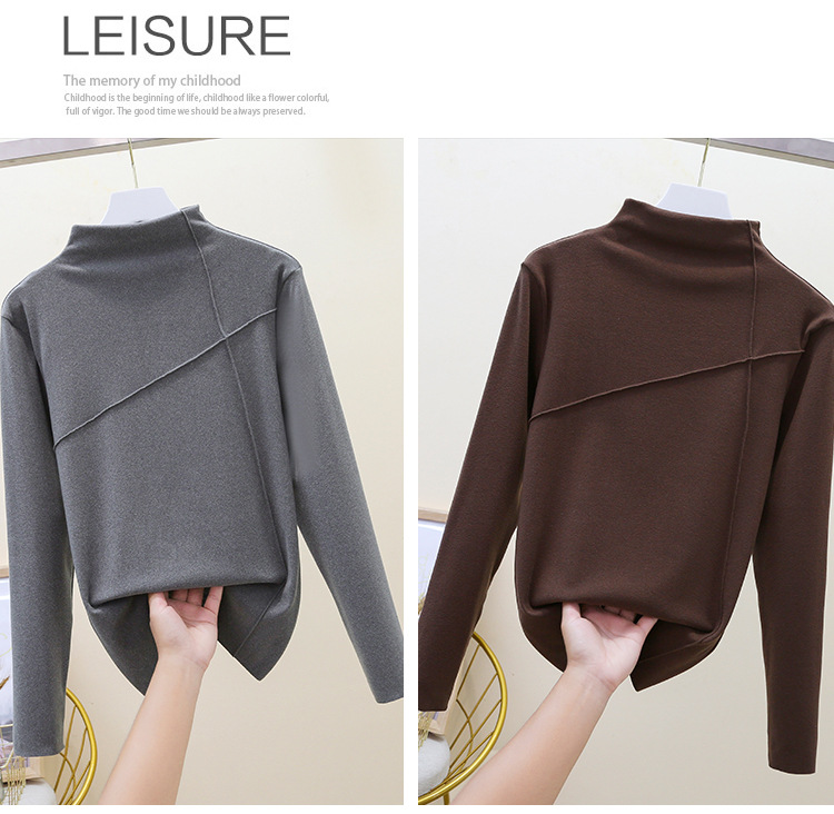 Thermal Clothes Women's Autumn and Winter plus Size Turtleneck Bottoming Shirt Long Sleeves Outerwear Tshirt Women
