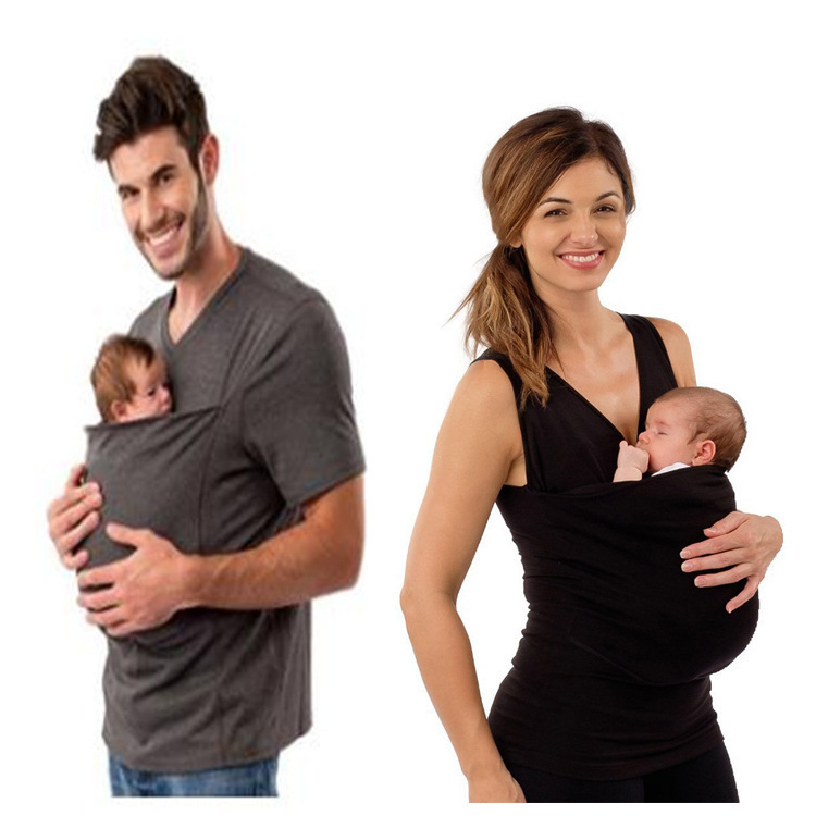 2019 Kangaroo Mommy Kangaroo Dad MultiFunction Clothes ParentChild Leisure Tshirt Women's Clothing