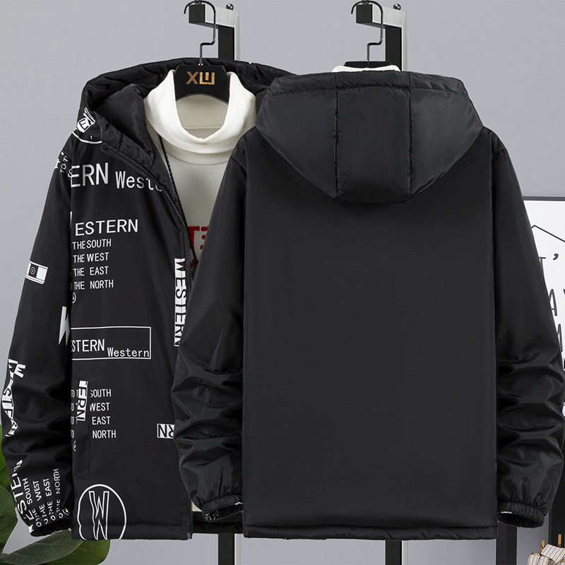 Double-Sided Wear Cotton Coat Men &#039;S 2021 New Winter Trendy Student Handsome Loose Cotton-Padded Clothes Ins Raccoon Top
