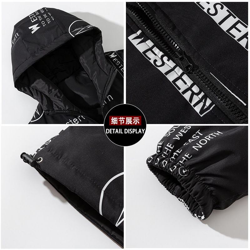 Double-Sided Wear Cotton Coat Men &#039;S 2021 New Winter Trendy Student Handsome Loose Cotton-Padded Clothes Ins Raccoon Top