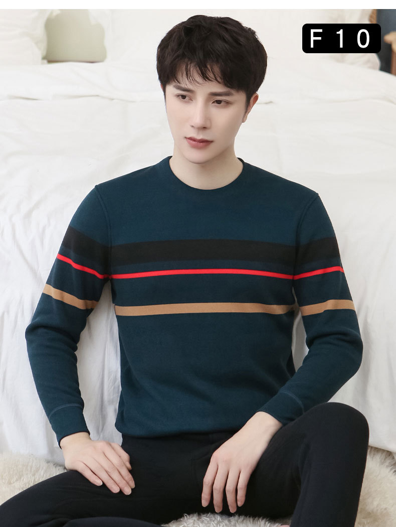 New Winter Men's Fleece Lined Padded Warm Keeping Underwear Set Youth Can Wear outside Lambswool Printed Autumn Clothes Long Pants New Winter Men's Fleece Lined Padded Warm Keeping Underwear Set Youth Can Wear outside Lambswool Printed Autumn Clothes Long Pants