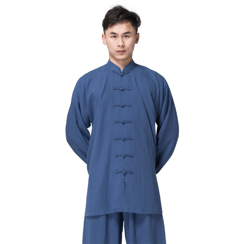 Ling Cotton and Linen BrocadeStyle MiddleAged and Elderly Autumn and Winter Clothing Men&#039;s and Women&#039;s Practice Clothes