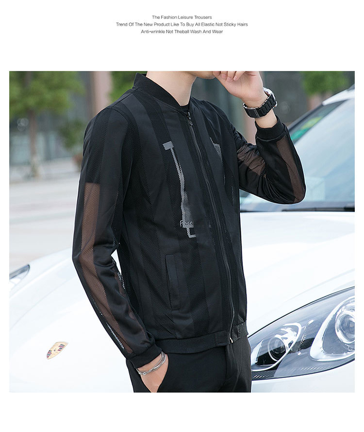 Sun Protection Clothing Men&#039;s Korean-Style Ultra-Thin Coat Breathable Trendy Summer New plus Size Hollow-out Sun Clothes