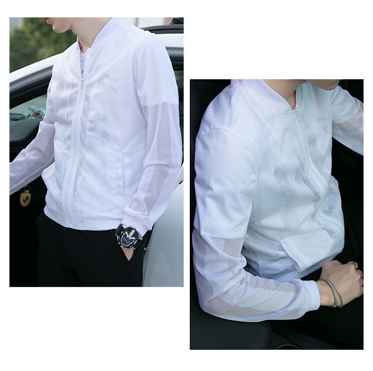 Sun Protection Clothing Men's Korean-Style Ultra-Thin Coat Breathable Trendy Summer New plus Size Hollow-out Sun Clothes