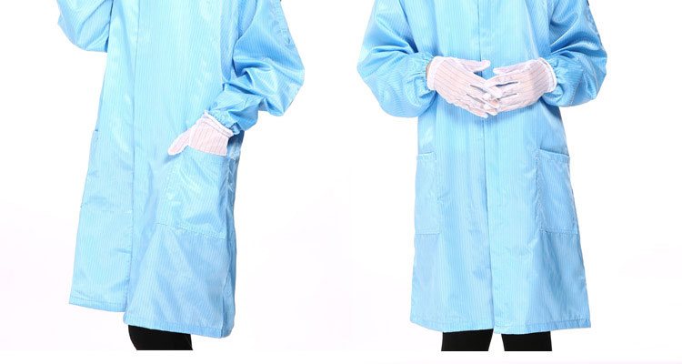 Antistatic clothing Hooded Smock dust-free Workshop Electronic Factory Food Blue Hooded work clothes for men and women