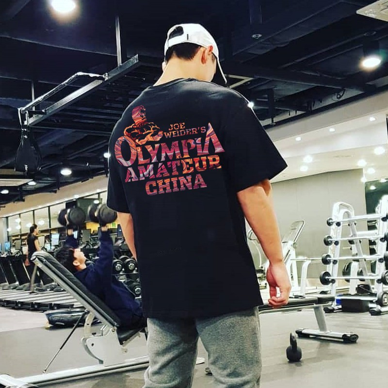 Loose Popular logo men&#039;s sport short sleeve Tshirt men&#039;s summer cotton seven Minute Sleeve Running Training clothes