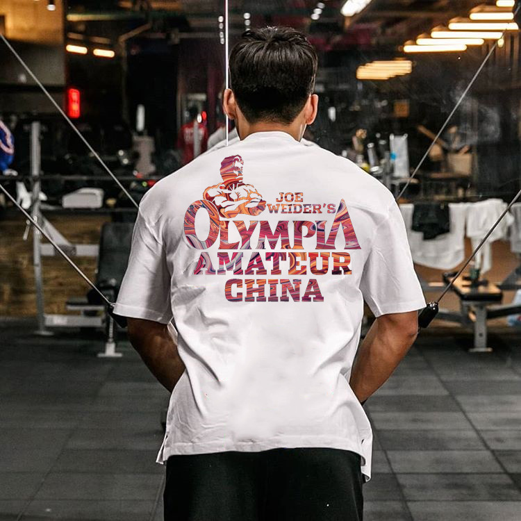 Loose Popular logo men's sport short sleeve Tshirt men's summer cotton seven Minute Sleeve Running Training clothes