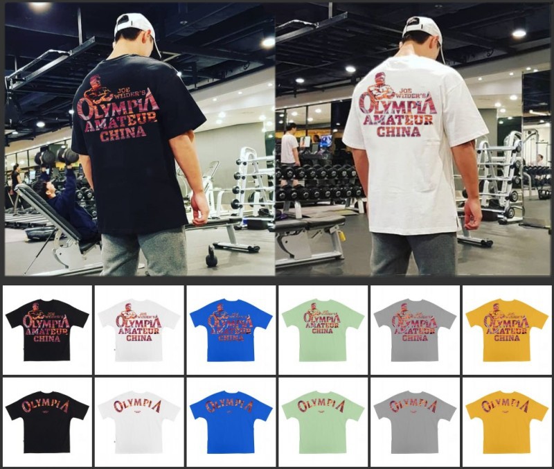 Loose Popular logo men's sport short sleeve Tshirt men's summer cotton seven Minute Sleeve Running Training clothes