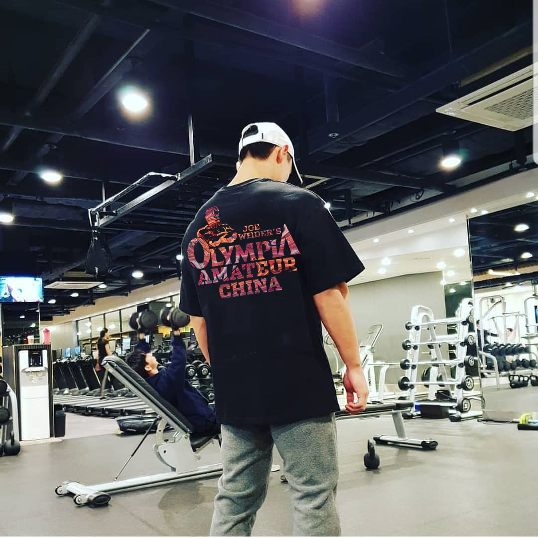 Loose Popular logo men's sport short sleeve Tshirt men's summer cotton seven Minute Sleeve Running Training clothes