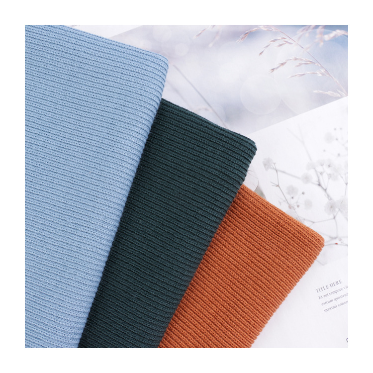 350g Thick Needle Rib Fabric 32S Sunken Stripe Knitted Fabric Autumn and Winter Warm Leggings Pajamas Fabric