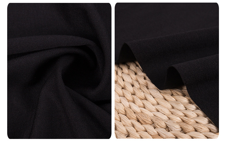 320G RT Black Silk Ponte-De-Roma New Fashion Pants Knitted Fabric