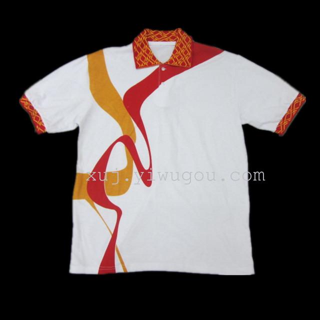200g neckline top grade printed cotton t-40% 60% Polyester knitted fabric