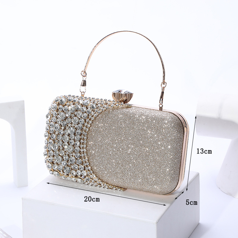 Internet Celebrity Diamond Evening Bag Women&#039;s Hand Holding Dress Garment Bag Disco Dancing Shiny Ladies Banquet Cheongsam Handbag Cosmetic Bag