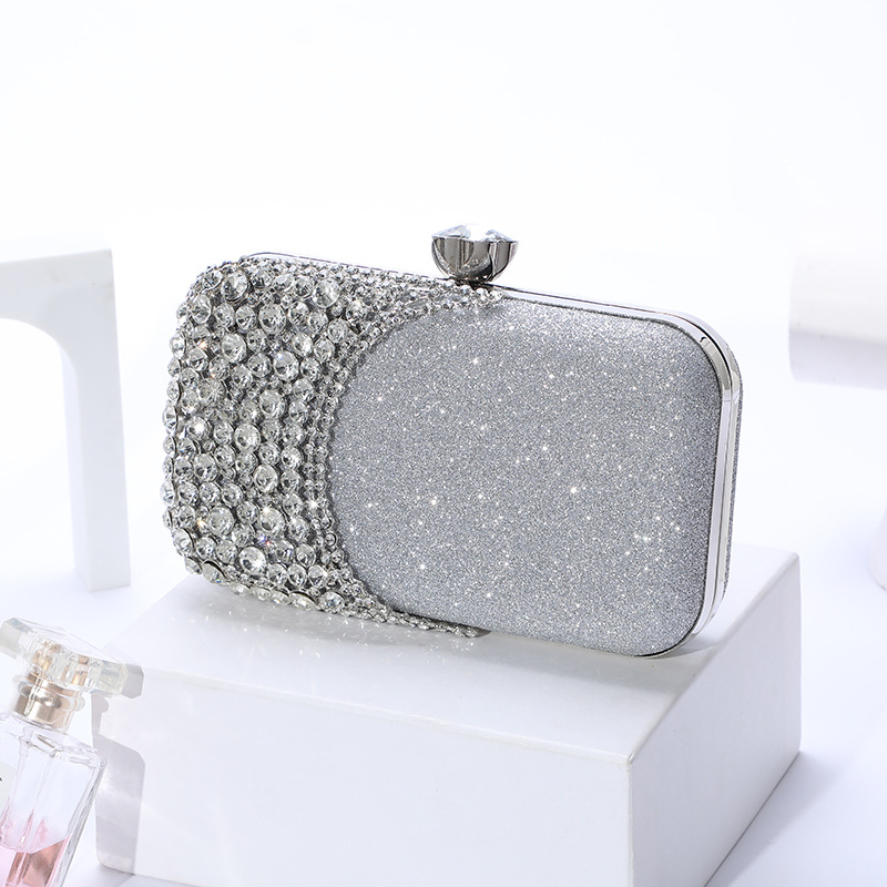 Internet Celebrity Diamond Evening Bag Women's Hand Holding Dress Garment Bag Disco Dancing Shiny Ladies Banquet Cheongsam Handbag Cosmetic Bag
