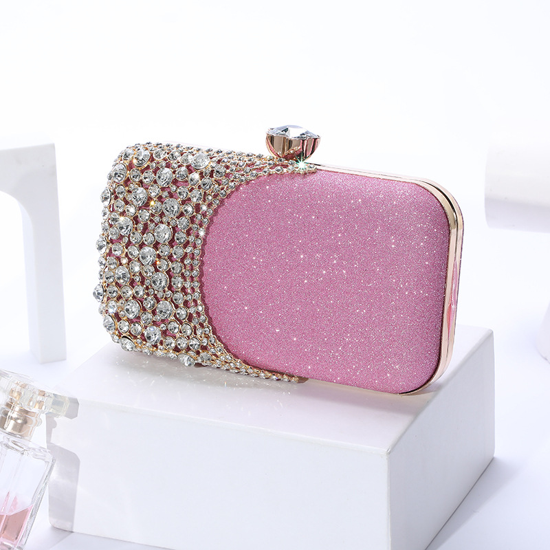 Internet Celebrity Diamond Evening Bag Women's Hand Holding Dress Garment Bag Disco Dancing Shiny Ladies Banquet Cheongsam Handbag Cosmetic Bag