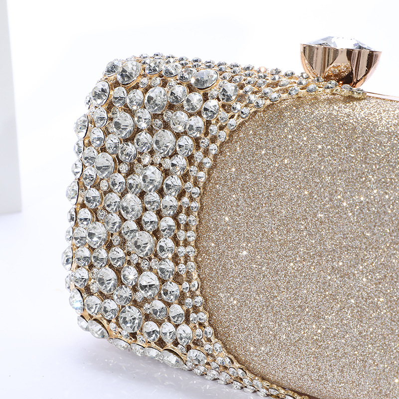 Internet Celebrity Diamond Evening Bag Women's Hand Holding Dress Garment Bag Disco Dancing Shiny Ladies Banquet Cheongsam Handbag Cosmetic Bag