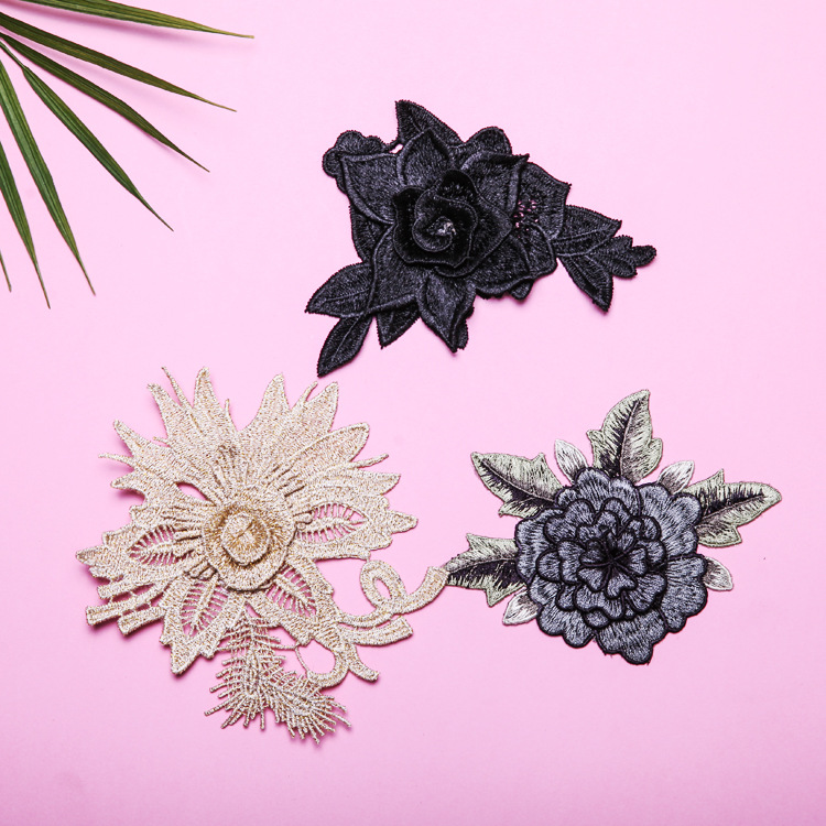 The Factory wholesale water soluble embroidery garment accessories fabric decoration three - dimensional flowers, water - soluble embroidery textile