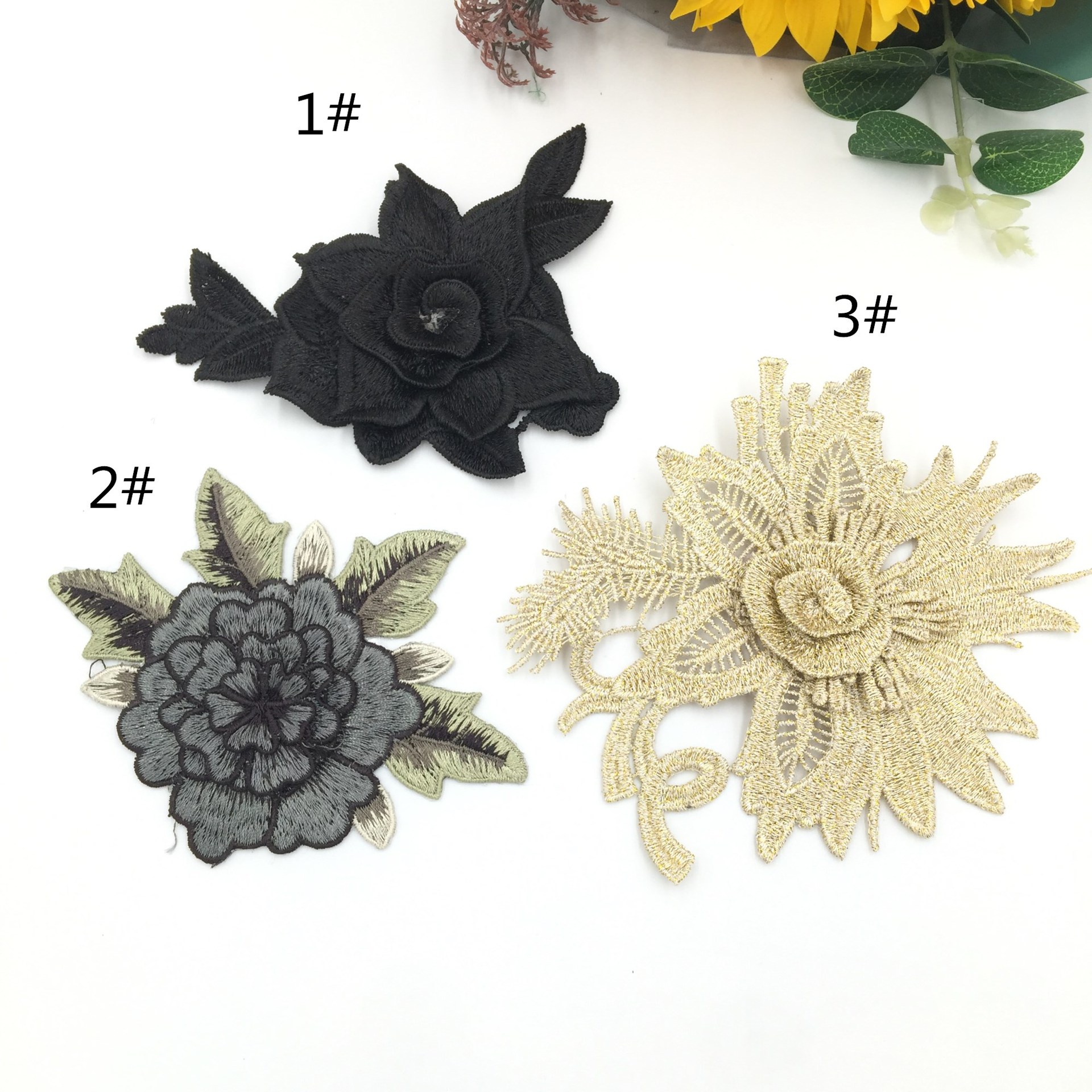 The Factory wholesale water soluble embroidery garment accessories fabric decoration three - dimensional flowers, water - soluble embroidery textile