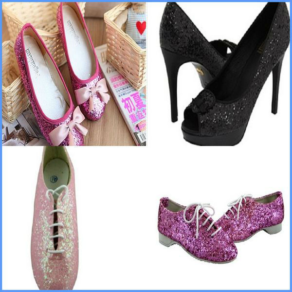 Yiwu fair buds special introduction glitter leather special leathers gree for bags, shoes and garment decoration
