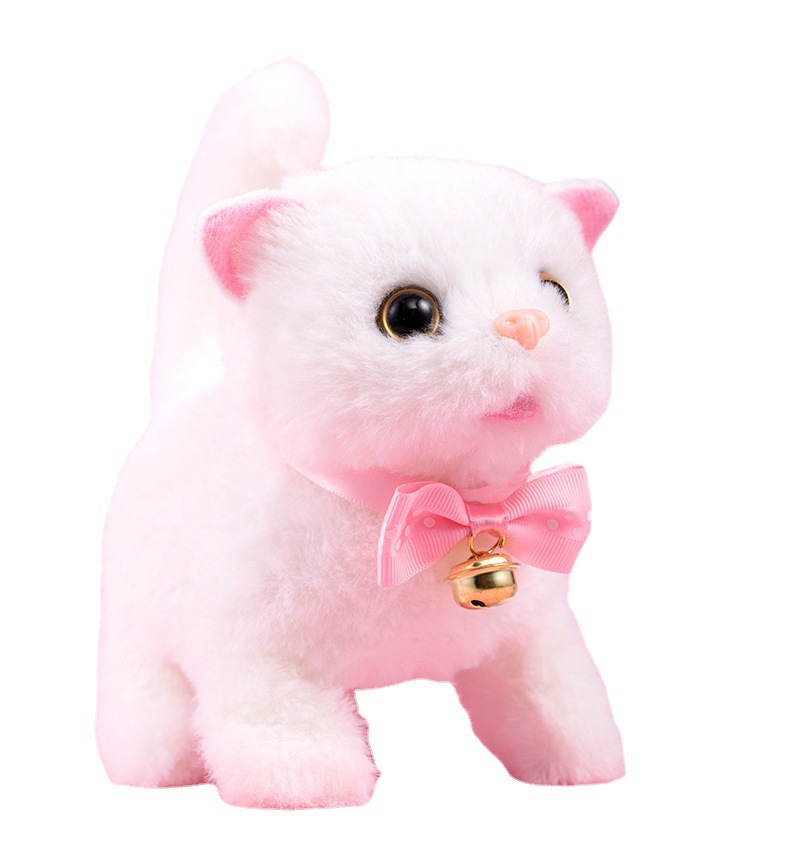 Simulation Cat Plush Toy Electric Walking Cute Pet Garfield Figurine Doll Girls and Children