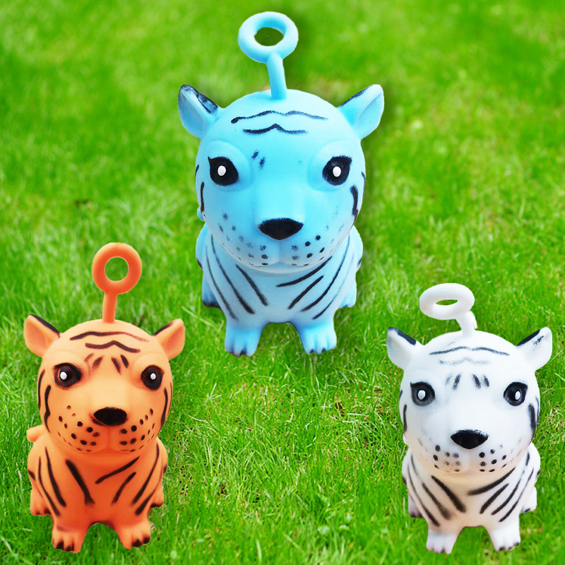 New Year of Tiger Cute Pet Squeezing Toy Pressure Reduction Toy TPR Decompression Flour Vent Ball Children&#039;s Toys Wholesale