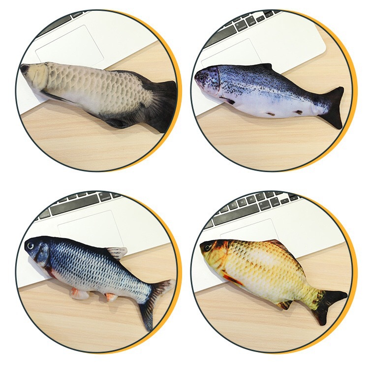 Douyin Same Electric Fish Simulated Fish Funny Cat Beating Fish Funny Cat Pet Toy USB Charging Net Red Fish