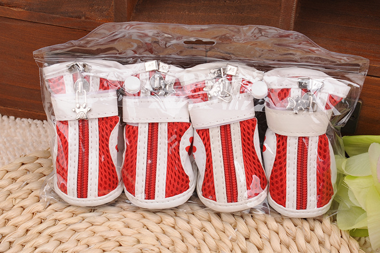 Spring/Summer Pet Shoes Summer New Non-Slip Soft Bottom Beef Tendon Bottom Breathable Mesh Dog Shoes Poodle Shoes