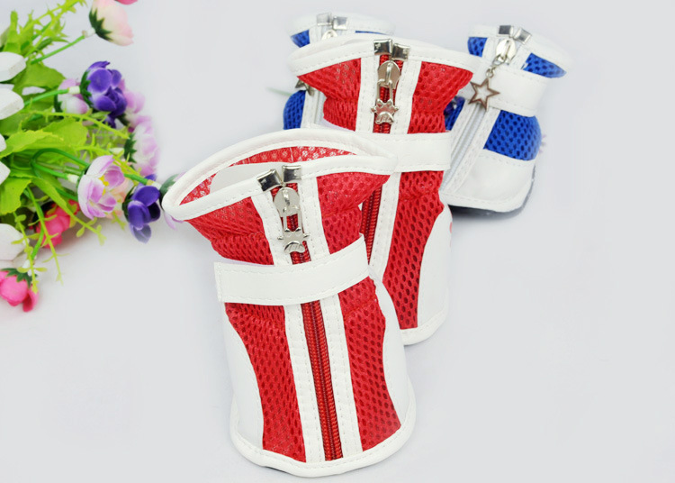 Spring/Summer Pet Shoes Summer New Non-Slip Soft Bottom Beef Tendon Bottom Breathable Mesh Dog Shoes Poodle Shoes