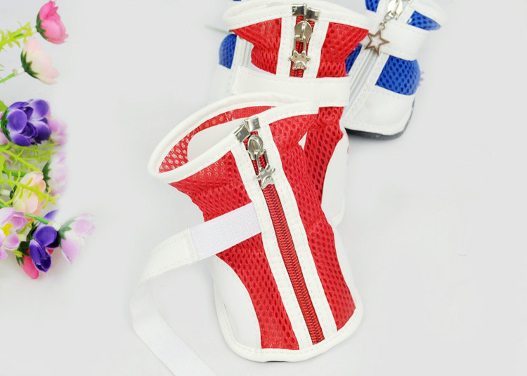 Spring/Summer Pet Shoes Summer New Non-Slip Soft Bottom Beef Tendon Bottom Breathable Mesh Dog Shoes Poodle Shoes