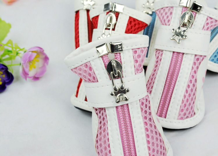 Spring/Summer Pet Shoes Summer New Non-Slip Soft Bottom Beef Tendon Bottom Breathable Mesh Dog Shoes Poodle Shoes