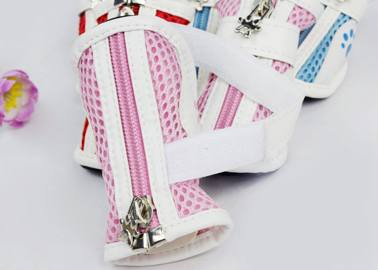 Spring/Summer Pet Shoes Summer New Non-Slip Soft Bottom Beef Tendon Bottom Breathable Mesh Dog Shoes Poodle Shoes