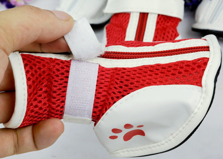 Spring/Summer Pet Shoes Summer New Non-Slip Soft Bottom Beef Tendon Bottom Breathable Mesh Dog Shoes Poodle Shoes