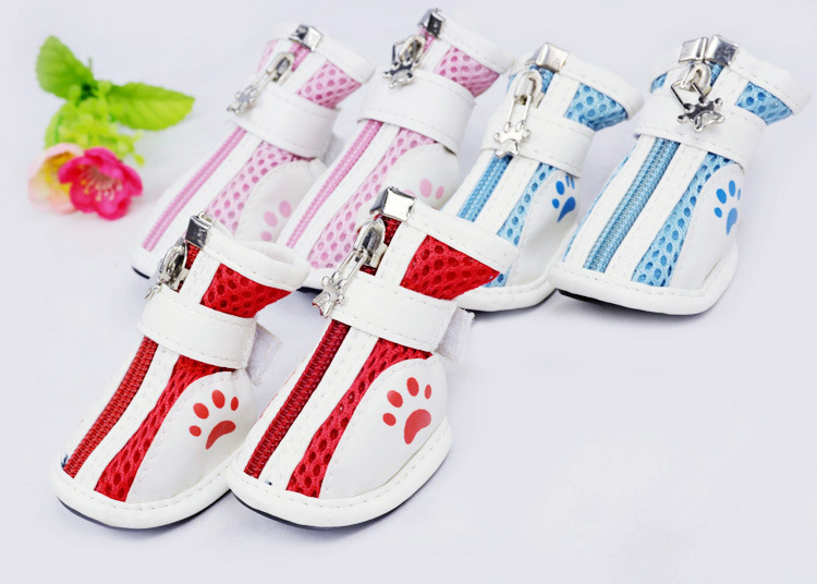 Spring/Summer Pet Shoes Summer New Non-Slip Soft Bottom Beef Tendon Bottom Breathable Mesh Dog Shoes Poodle Shoes