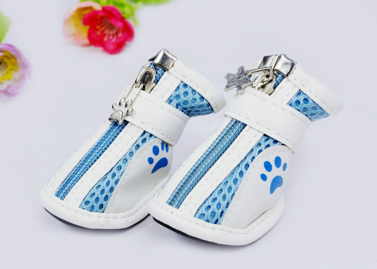 Spring/Summer Pet Shoes Summer New Non-Slip Soft Bottom Beef Tendon Bottom Breathable Mesh Dog Shoes Poodle Shoes