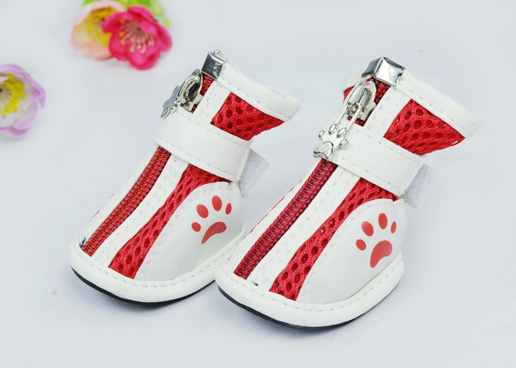 Spring/Summer Pet Shoes Summer New Non-Slip Soft Bottom Beef Tendon Bottom Breathable Mesh Dog Shoes Poodle Shoes