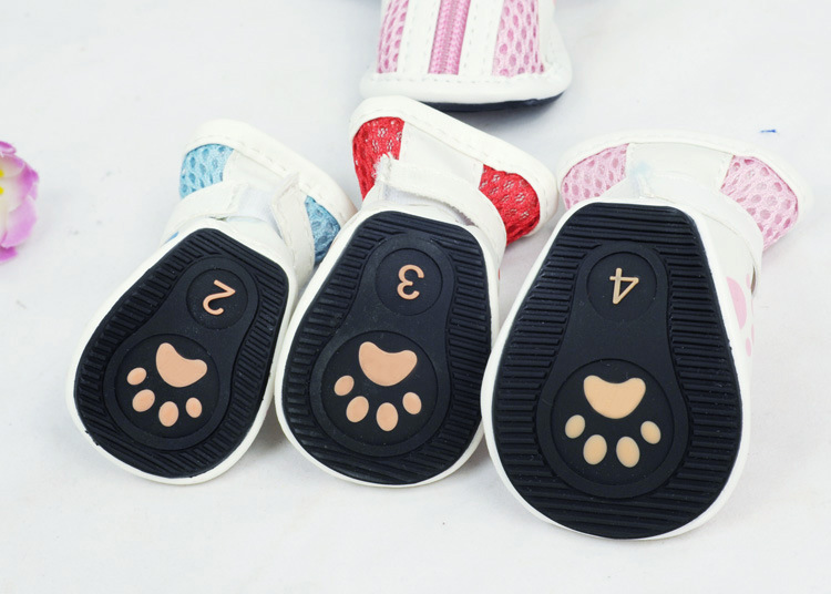 Spring/Summer Pet Shoes Summer New Non-Slip Soft Bottom Beef Tendon Bottom Breathable Mesh Dog Shoes Poodle Shoes