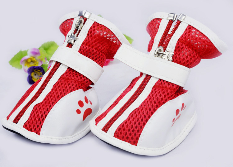 Spring/Summer Pet Shoes Summer New Non-Slip Soft Bottom Beef Tendon Bottom Breathable Mesh Dog Shoes Poodle Shoes