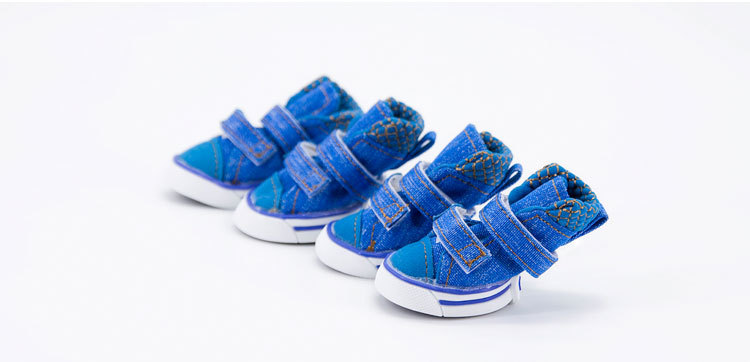 Lanboer blue Boer pet shoes new sports skid resistant canvas shoes small and medium sized dog shoes