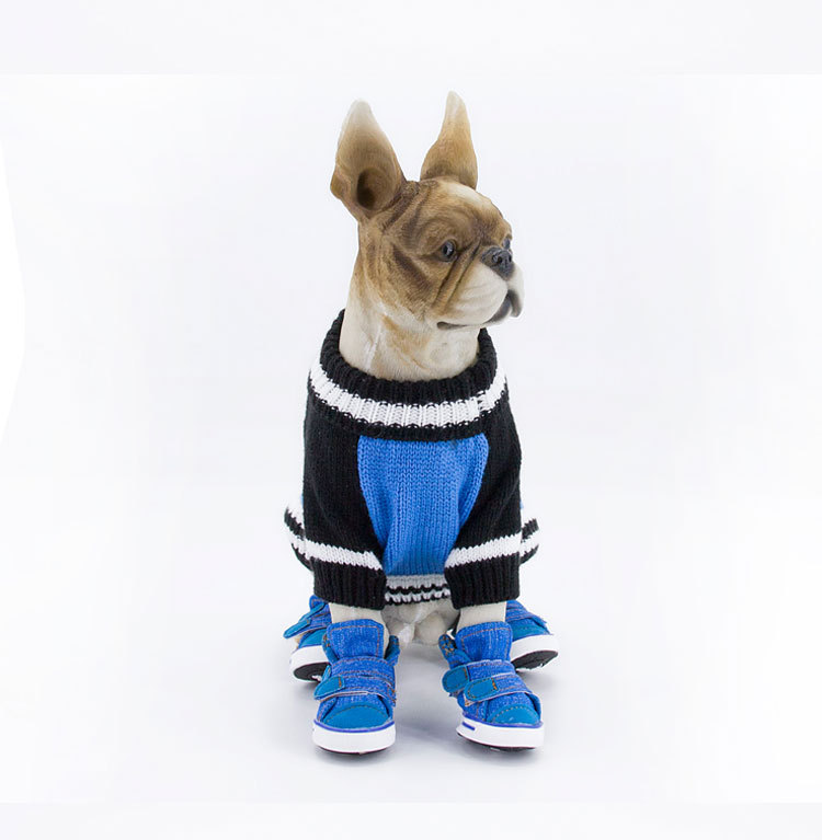 Lanboer blue Boer pet shoes new sports skid resistant canvas shoes small and medium sized dog shoes