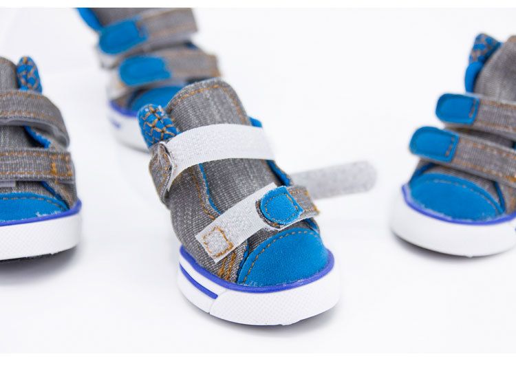 Lanboer blue Boer pet shoes new sports skid resistant canvas shoes small and medium sized dog shoes