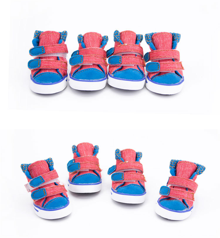 Lanboer blue Boer pet shoes new sports skid resistant canvas shoes small and medium sized dog shoes