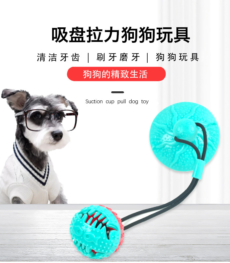 Amazon New Sucker Dog Toy Molar Nibbling Interactive Food Leakage Dog Rubber Toy Combination Pet Toothbrush