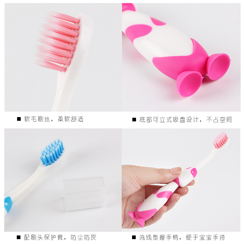 Cartoon Children SoftBristle Toothbrush 4 PCs Gum Care Teeth Cute Puppy Dog Cute Pet Baby Toothbrush