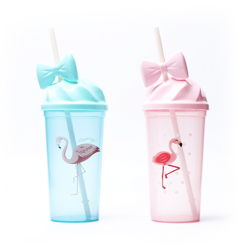 Yumei Straight Tube cup Unicorn Crown Straw cup Transparent ice Cup Children's Creative Muzzle cup