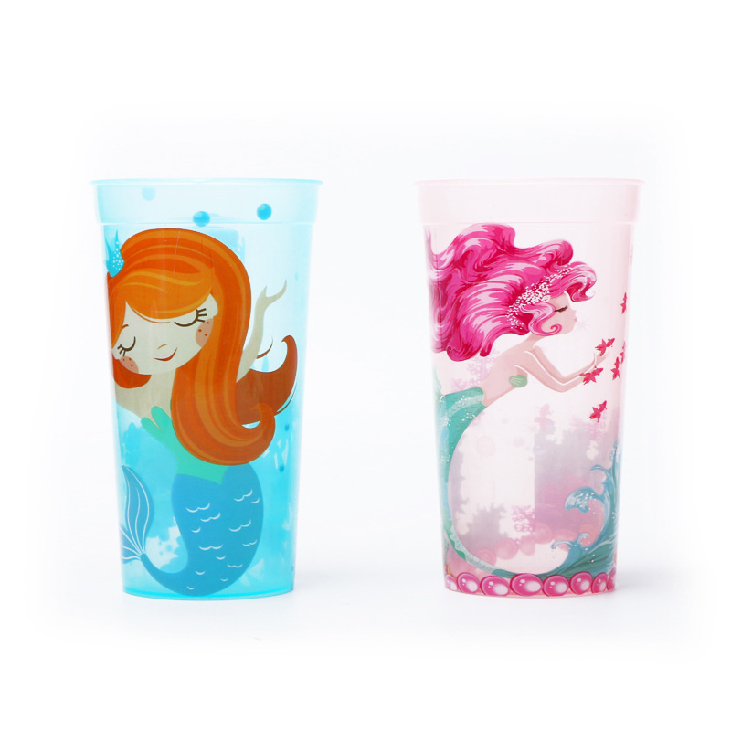Yumei Straight Tube cup Unicorn Crown Straw cup Transparent ice Cup Children's Creative Muzzle cup
